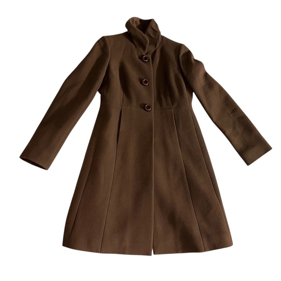 J. Crew Women’s Wool-Blend Chocolate Brown Day Coat Thinsulate Pea Coat Size 2 - Picture 1 of 12